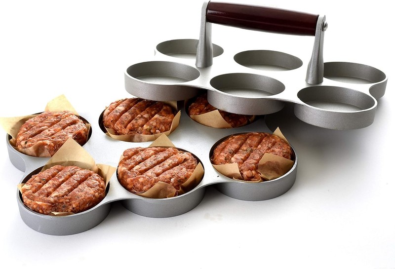 Norpro 6 Cavity Cast Aluminum 2 oz Mini Burger Press gallery