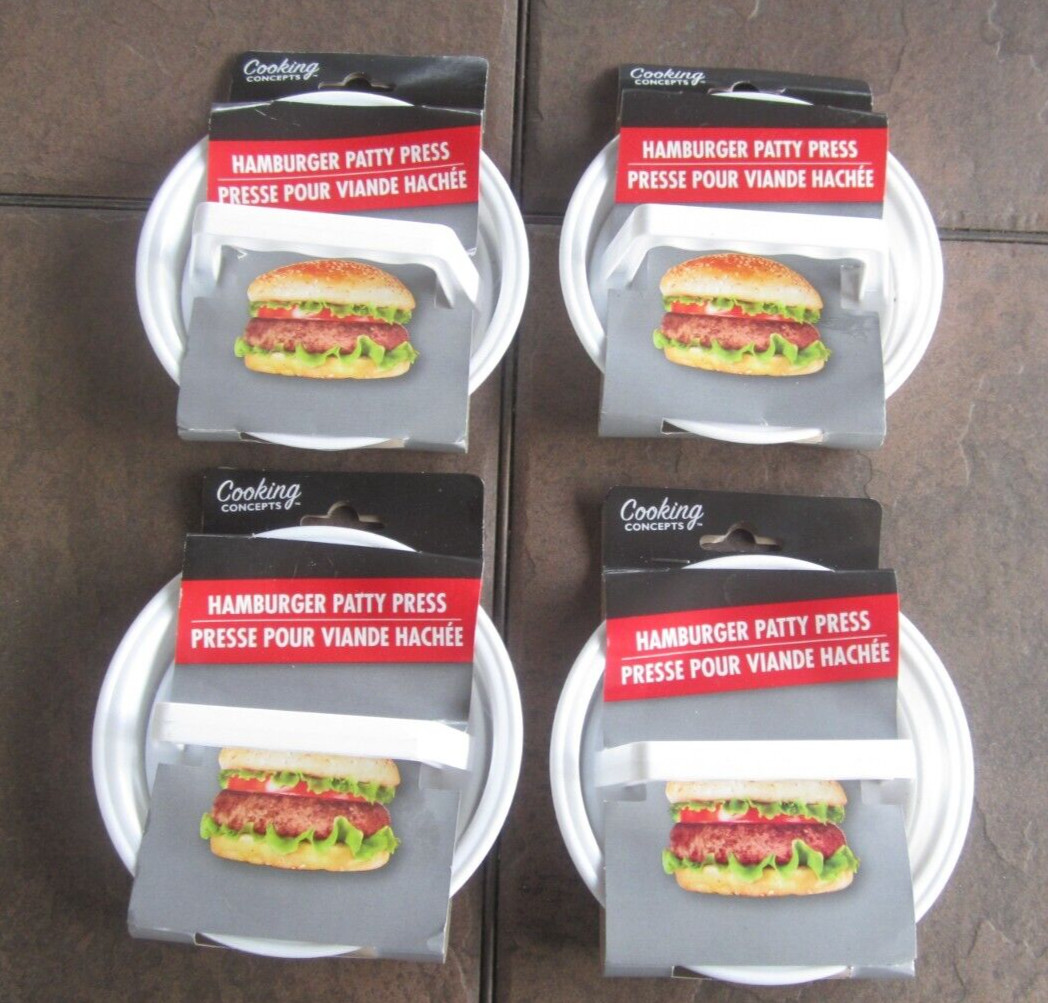 LOT OF (4) Cooking Concepts Hamburger Patty Press BRAND NEW gallery