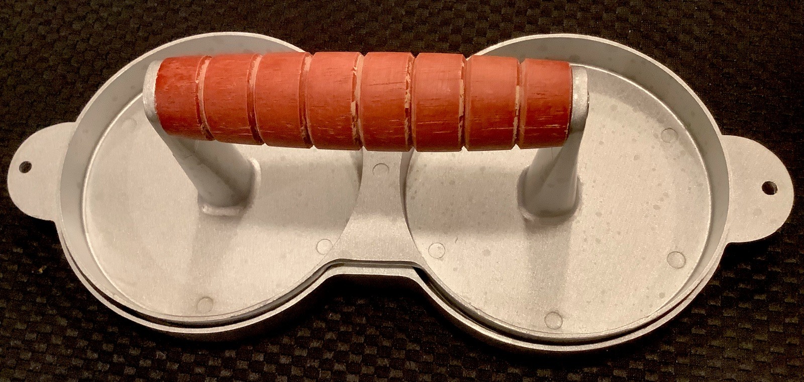 Double Aluminum Hamburger Press Patty Maker - Two 4.5-Inch Molds - Exc. Cond. gallery