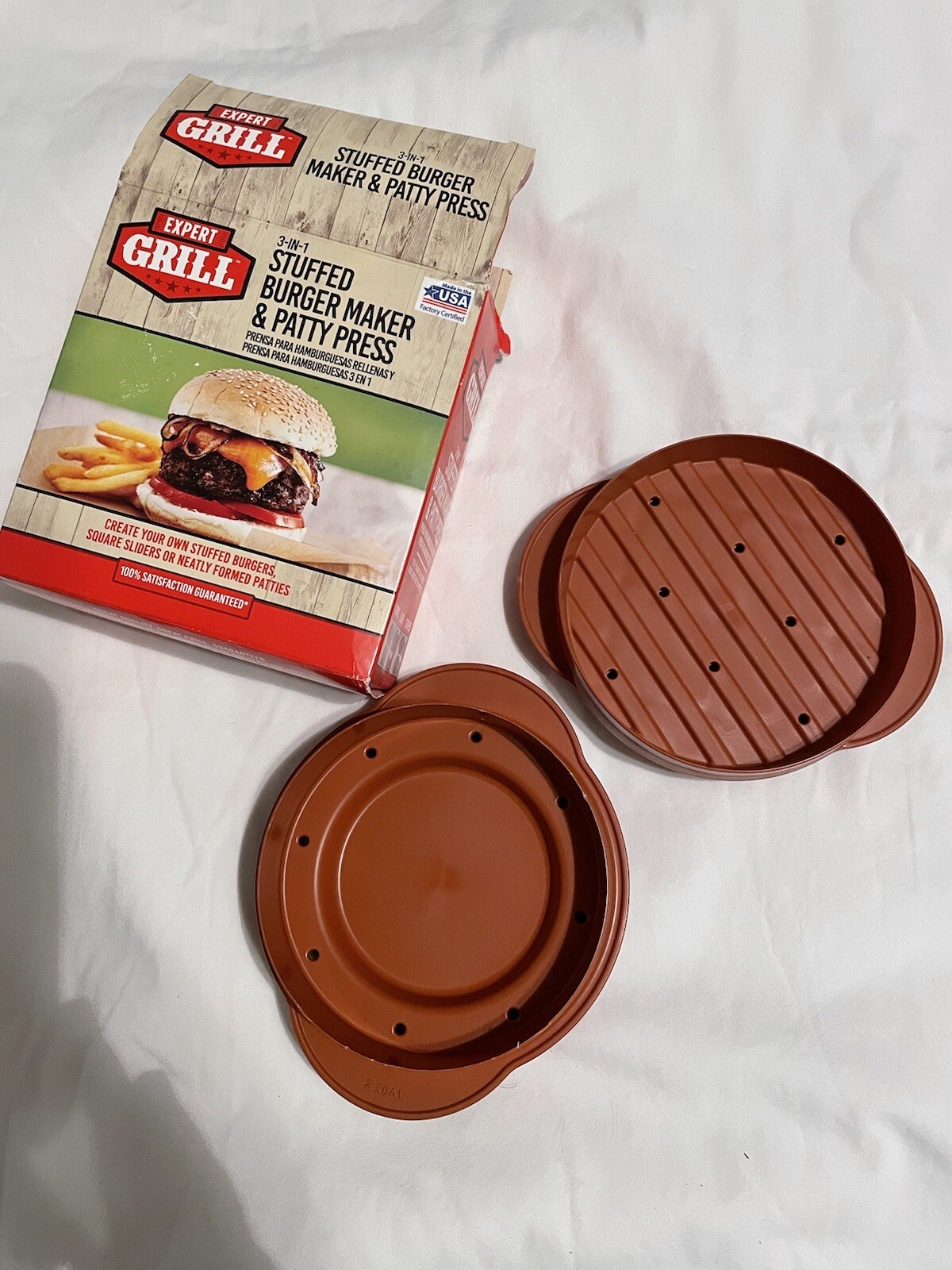 Expert Grill 3-in-1 Stuffed Burger Maker & Patty Press (round)) USA Made! gallery