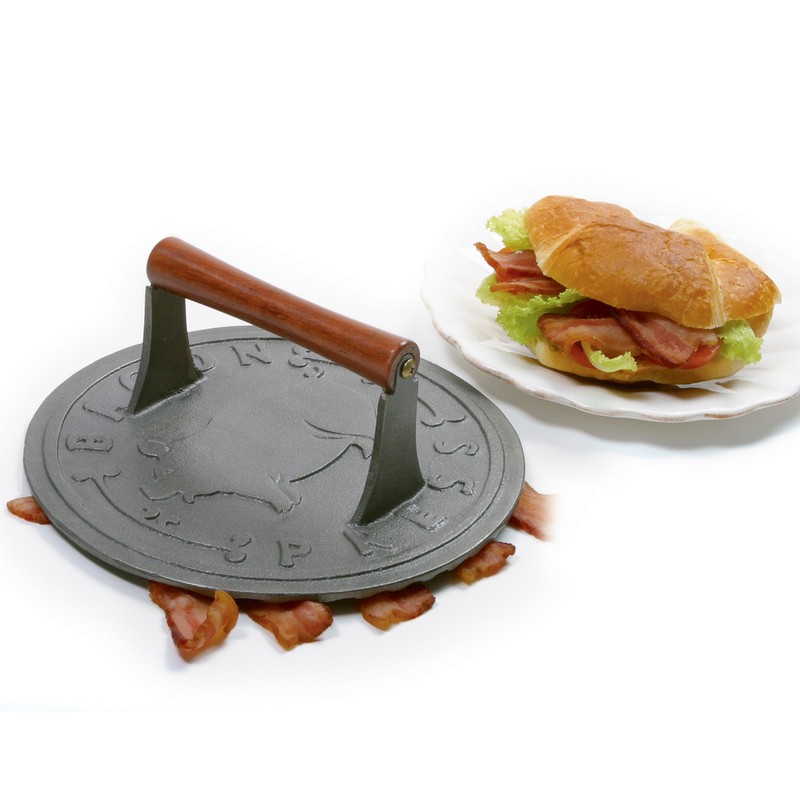 Norpro Round Cast Iron Bacon, Steak, and Burger Press, 8.75-Inch gallery