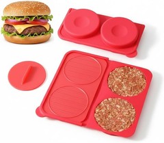 Silicone Burger Press 4.5″ 1/4-1/3 lb Patties 4 in 1 Hamburger Press Patty Maker
