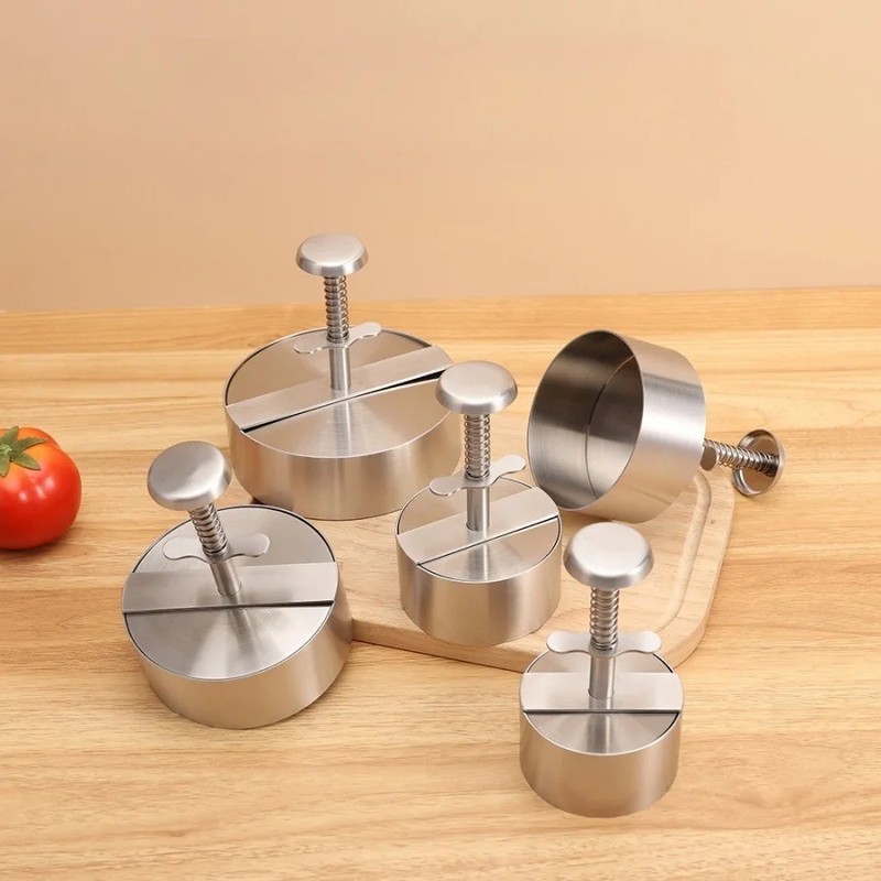 Hamburger Meat Press Patty Maker 304 Stainless Steel round Non-Stick Thickness A gallery
