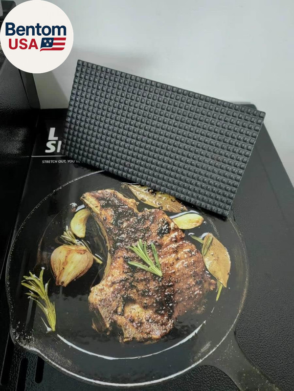 8.3"×4.3" Heavy-Duty Cast Iron Grill Burger Press and Meat Steak with Wood Handl gallery