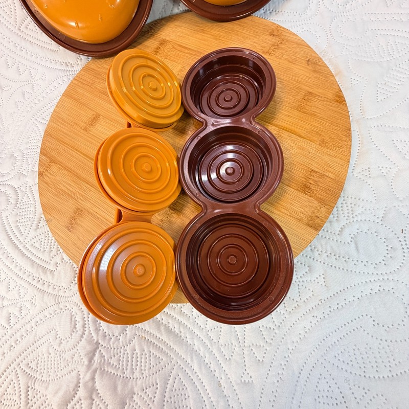 Vintage Charcoal Companion Triple Mini Burger Press Slider Patty Maker Orange gallery