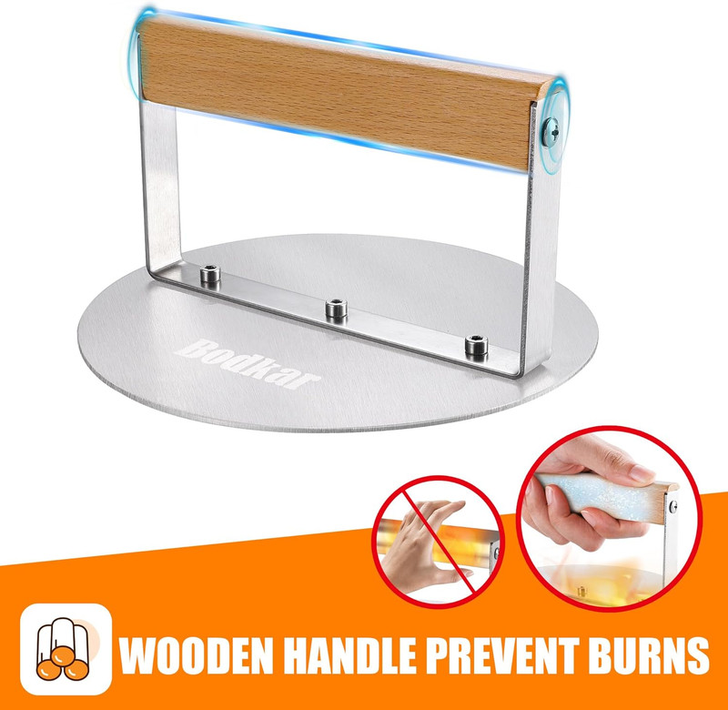 Stainless Steel Burger Press, 6 Inch round Burger Smasher Round gallery