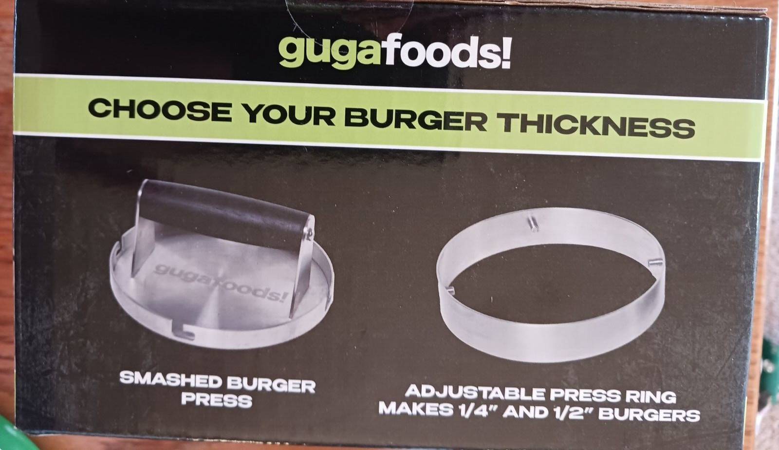 Guga Foods Adjustable Smashed Burger Press Kit, Hamburger Patty Maker, Stainless gallery