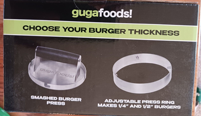 Guga Foods Adjustable Smashed Burger Press Kit, Hamburger Patty Maker, Stainless gallery