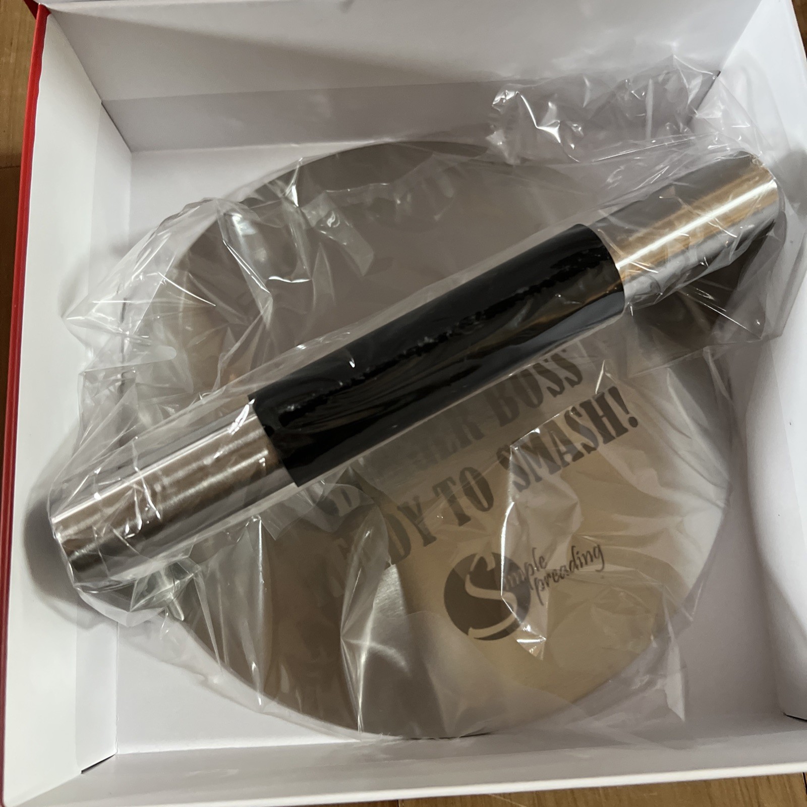 Smash burger Grill press Simply Spreading 8.5 Inch Stainless Steel New in Box gallery