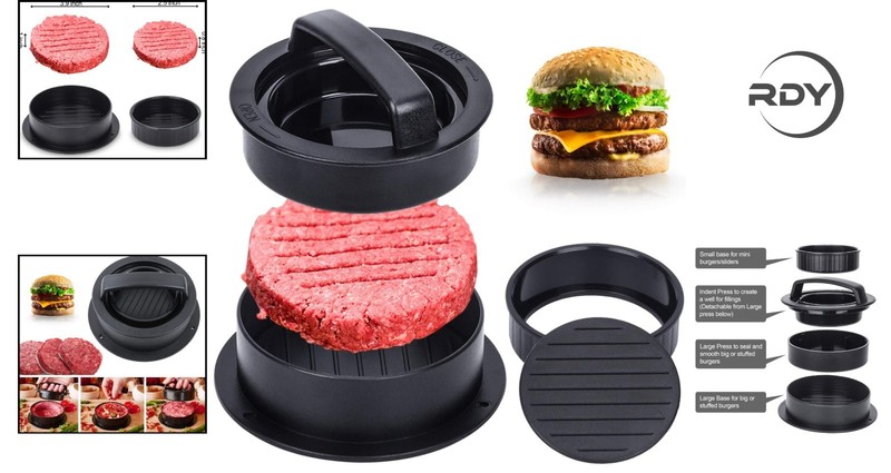 Detachable Hamburger Patty Maker with Non-Stick Coating – Create Perfect Patties gallery