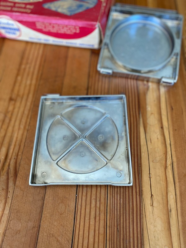 Vintage Foodco Hamburger Press in Original Box Die Cast Aluminum Kitchen Quip gallery