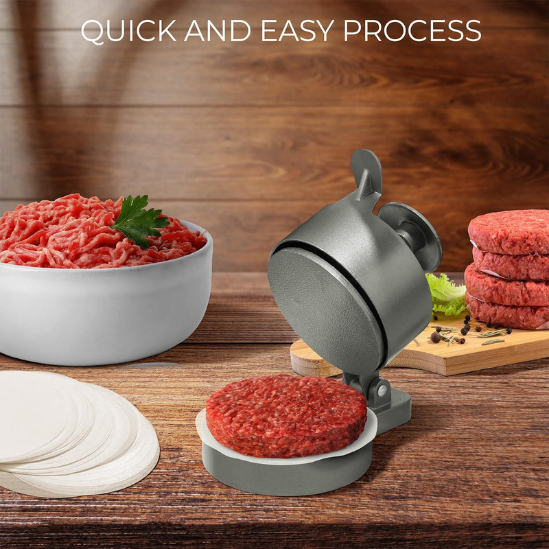 Burger Press Patty Maker – Adjustable Thickness (1/4 Lb to 3/4 Lb) with Ejector gallery