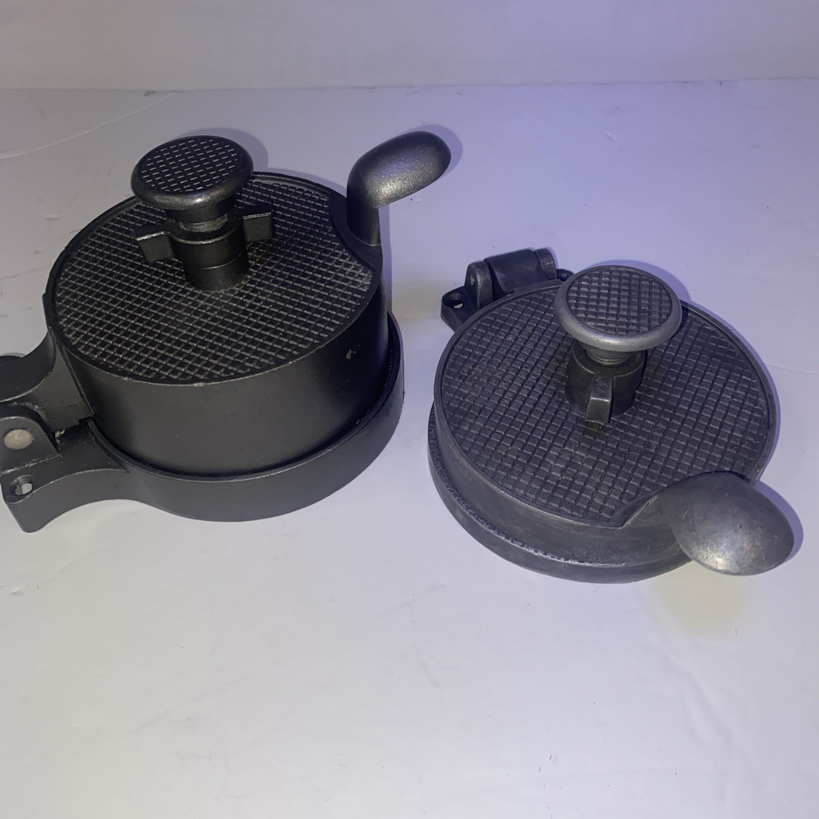 (2) Adjustable Kitchen Hamburger Patty Presses Metal Burger Mold Lot Of Two gallery