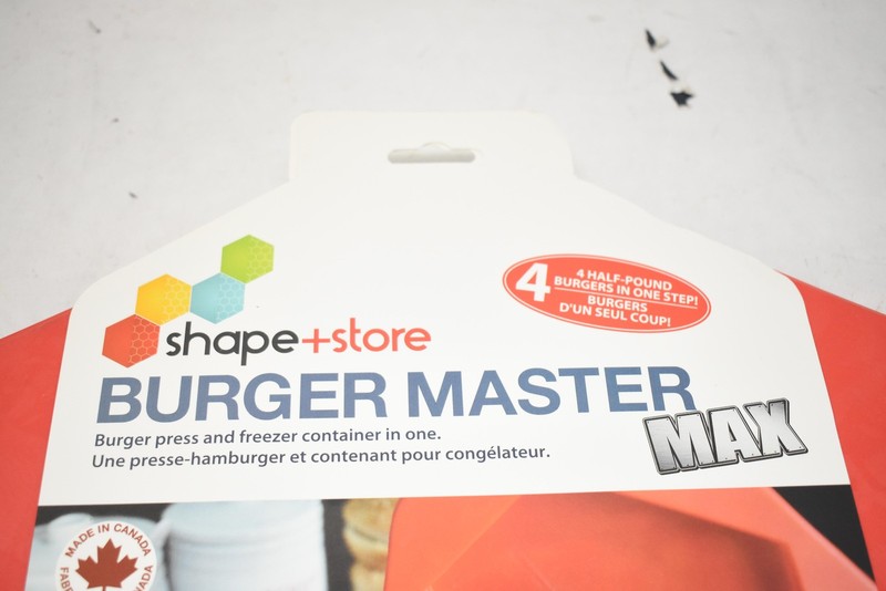 Shape+Store Burger Master Max Red Large Burger Press Freezer Tray Mold BPA Free gallery