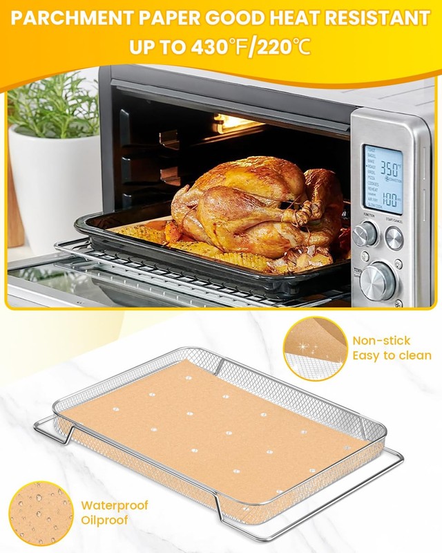 154PCs Air Fryer Liners For BOV900, 150PCs Parchment Paper+4PCs Teflon Mats gallery