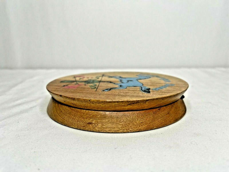 Vintage Wooden Hamburger Press Hand Painted Blue Horse Weather Vane Multi Color gallery
