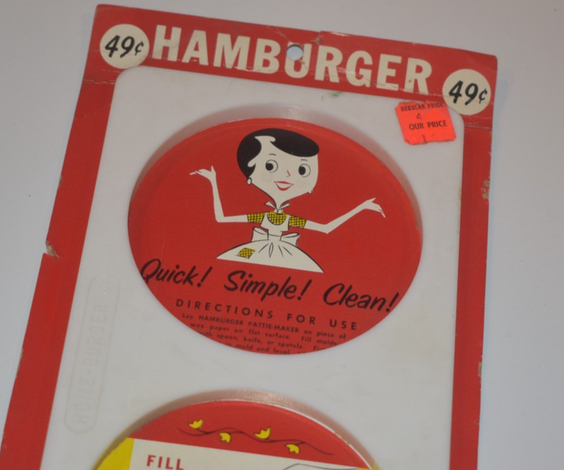 Vintage Home Burger Hamburger Pattie Maker New Old Stock Retro Kansas City Rare gallery