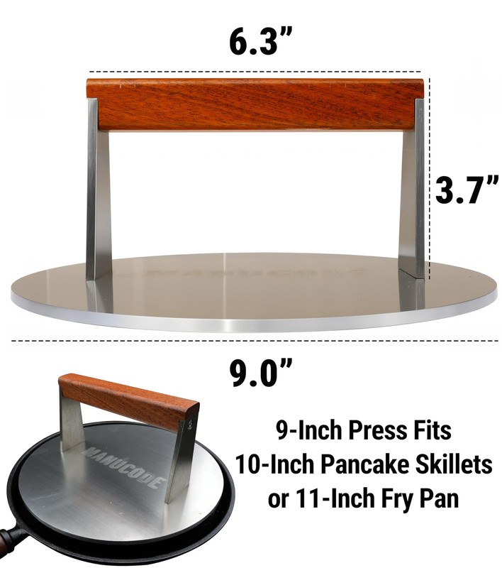 Smash Burger Press, 3.8-Lb Burger Smasher, 9-Inch Bacon Press for Batch Cooki... gallery
