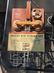World Market Deluxe Mini Burger Set Mini/Slider 3-Hole Non-Stick Press 2.25″