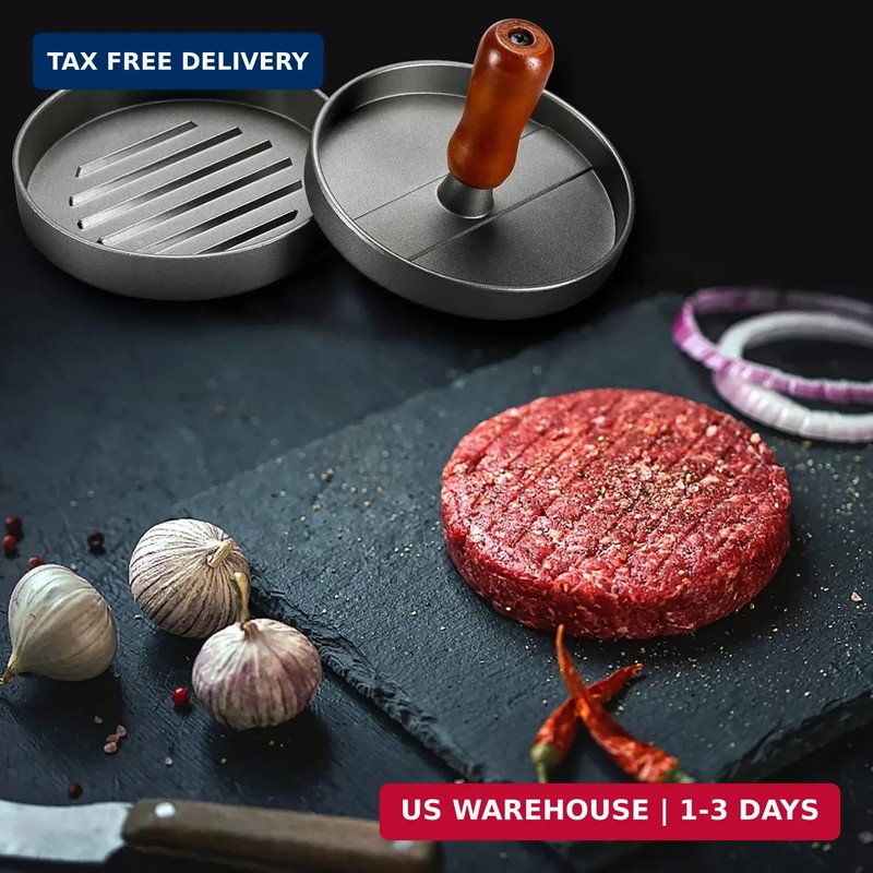 PIQUEBAR Burger Press Patty Maker Stainless Steel Hamburger Patty Press Mold Woo gallery