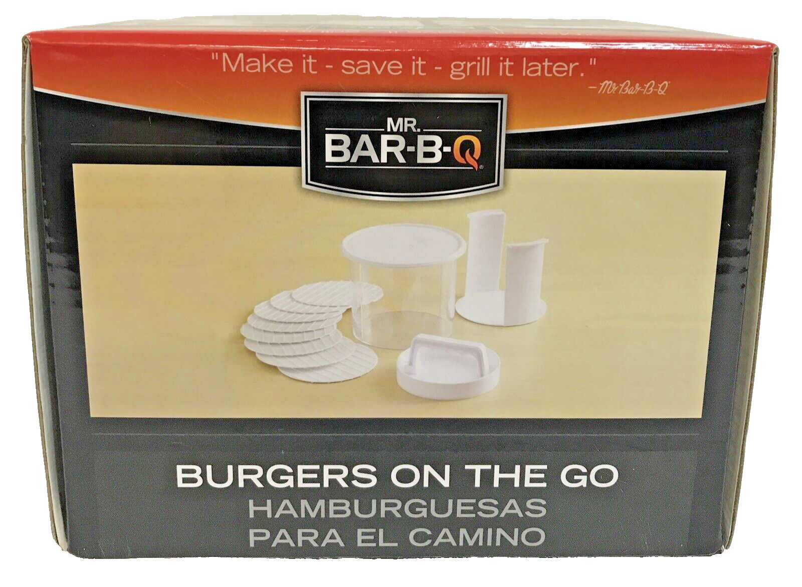 MR. BAR-B-Q Burgers On The Go Burger Press Storage Container 12pc Set NEW gallery