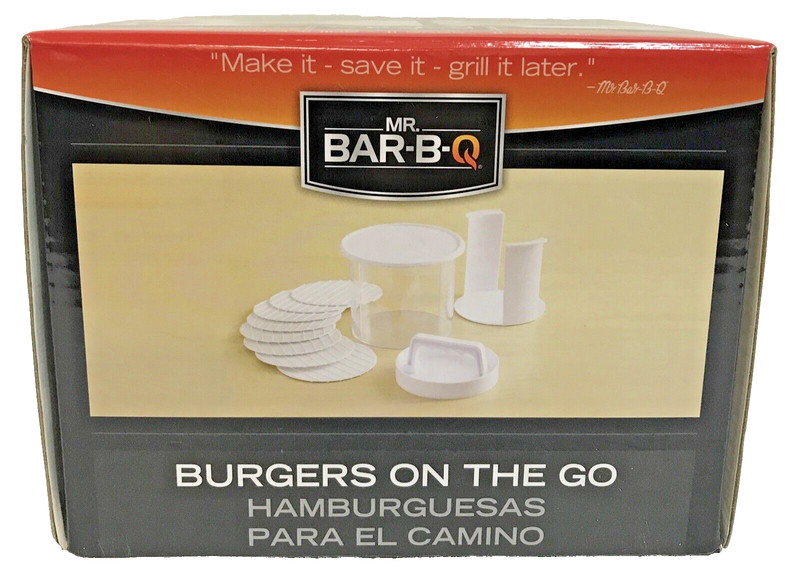 MR. BAR-B-Q Burgers On The Go Burger Press Storage Container 12pc Set NEW gallery