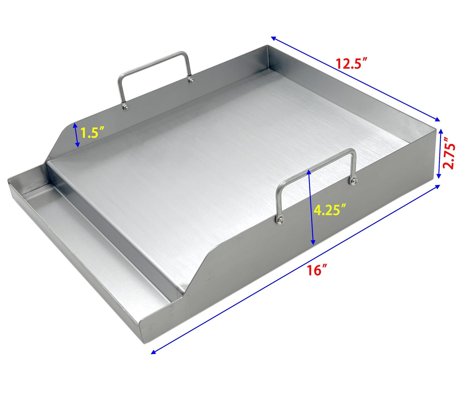 Parts DS125 Stainless Steel BBQ Cooking Griddle, Universal Flat Top Griddle w... gallery