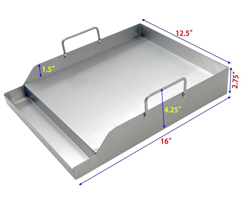 Parts DS125 Stainless Steel BBQ Cooking Griddle, Universal Flat Top Griddle w... gallery