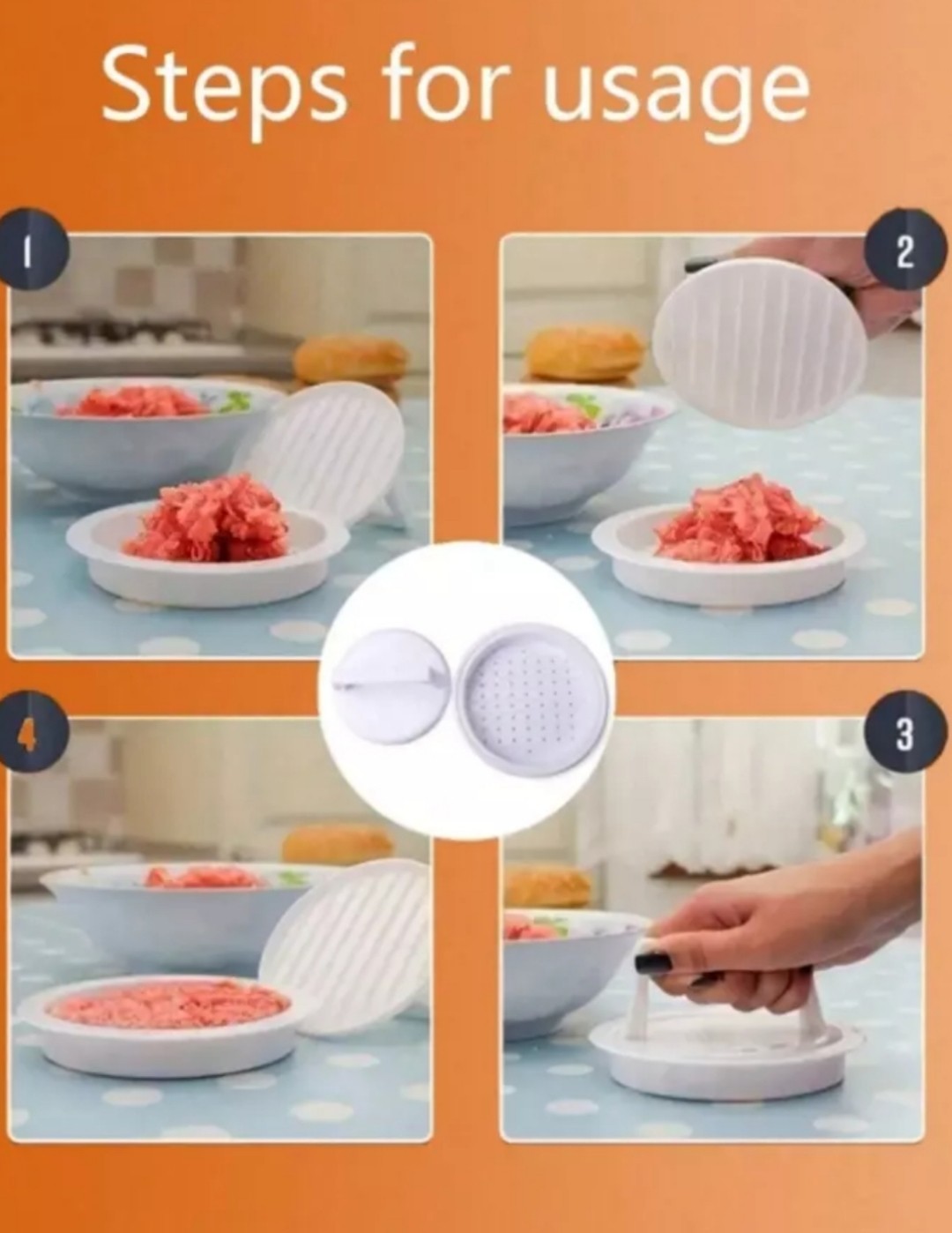 1pc Non-Stick Burger Patty Press - Hamburger Maker for BBQ & Kitchen Use (NEW) gallery
