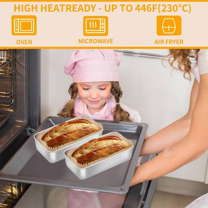 Loaf Pan Liners, 9x5In Air Fryer Liners 9" x 5" - 100PCS, primary colours gallery