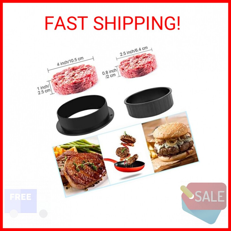 3 in 1 Stuffed Burger Press Patty Maker Rings Molds Kit, Non Stick Stuffer Hambu gallery