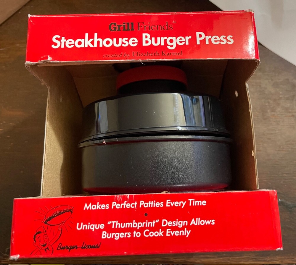 Grill Friends Steakhouse Burger Press 2005 NEW IN BOX. Never Used.