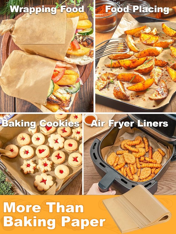 SMARTAKE 200 Pcs Parchment Paper Baking Sheets, 12x16 12 x 16, Unbleached gallery