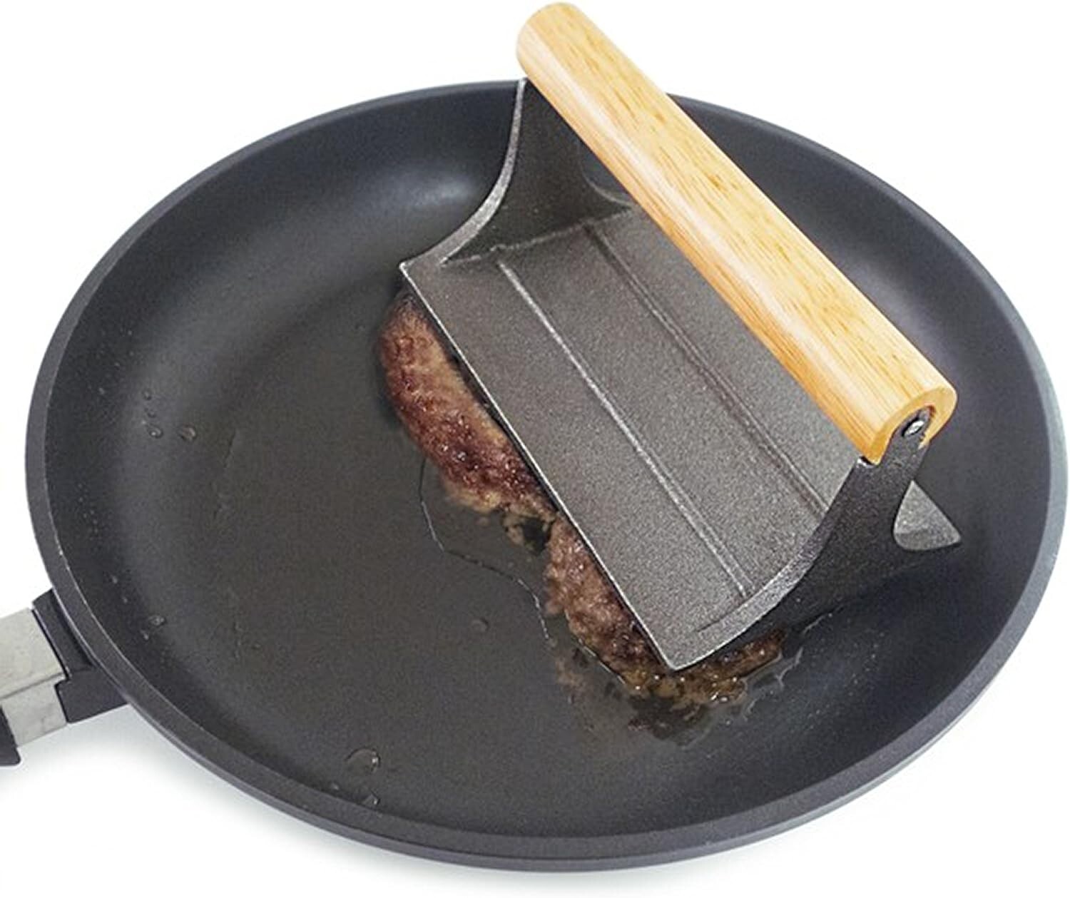 Bacon Press Egg Ring Set Cast Iron Grill Burger Ham Grilled Sandwiches Non Stick gallery