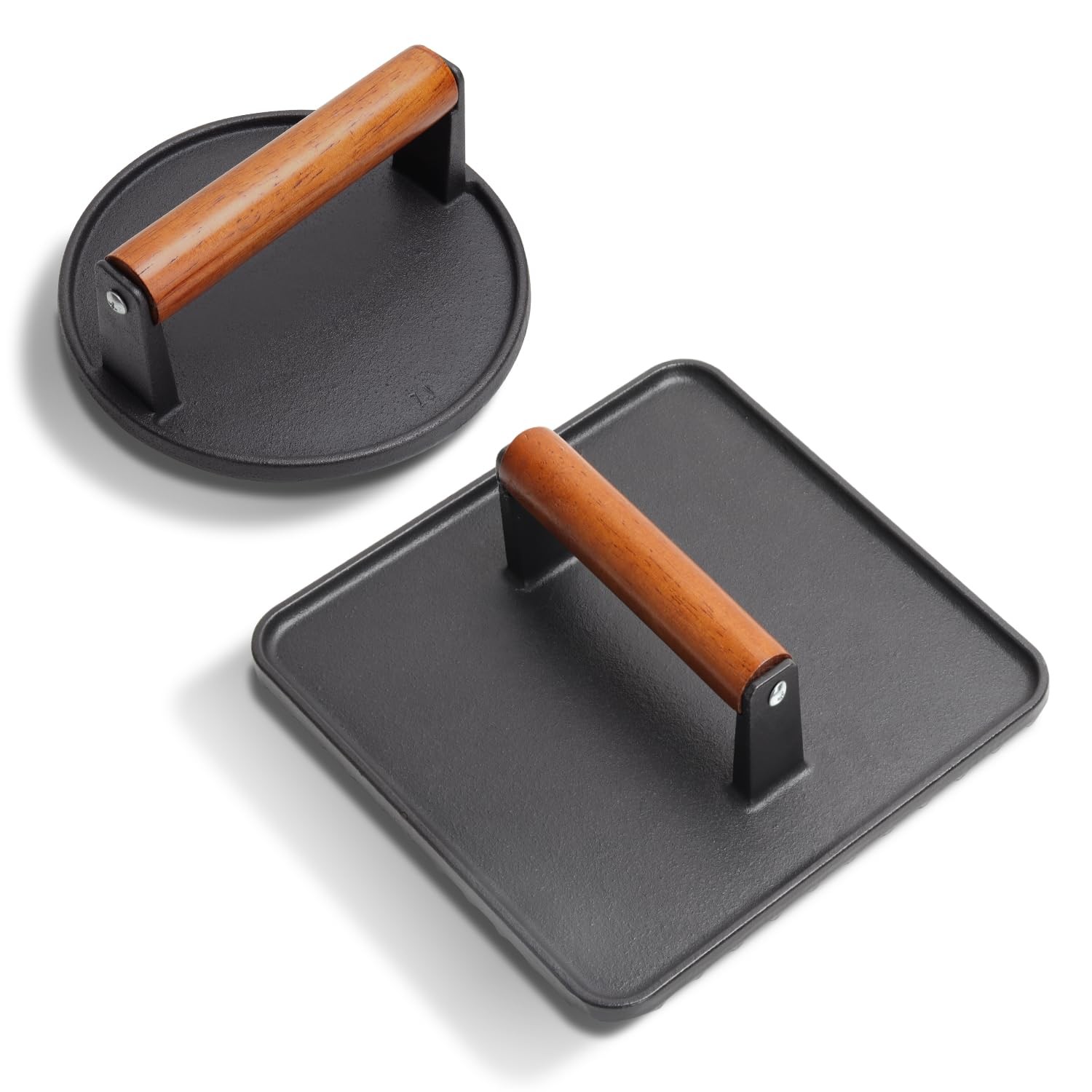 Bacon Press 10" Square & 7" Round Heavy Duty Cast Iron - Perfect for Smashed gallery