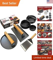 Smashed Burger Press BBQ Kit with Stainless Steel Spatula – Grill Essential