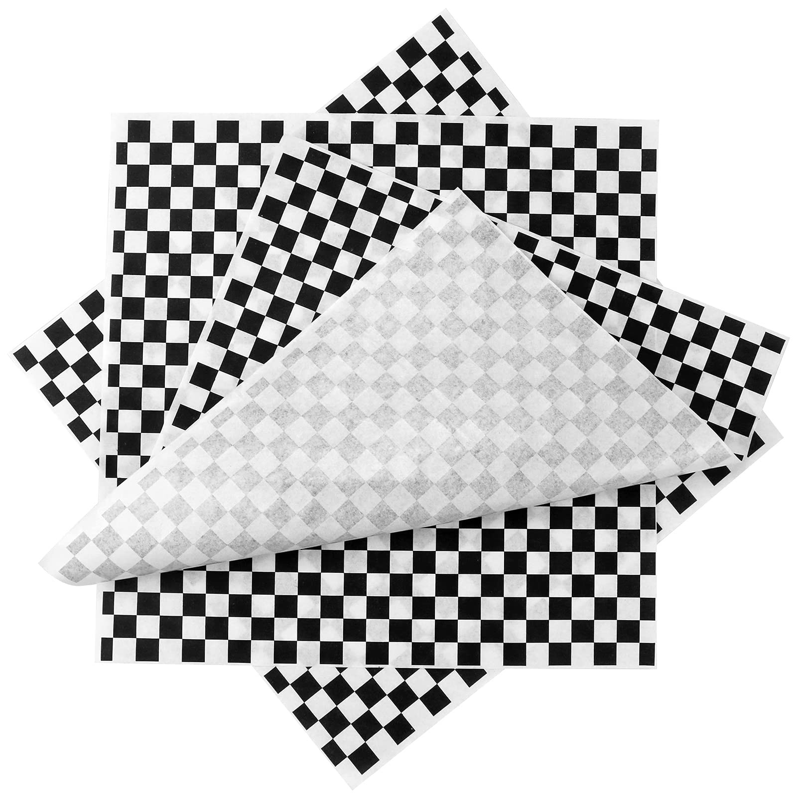 Oomcu 200 Sheets Black and White Checkered Dry Waxed Deli Large, Black/White gallery