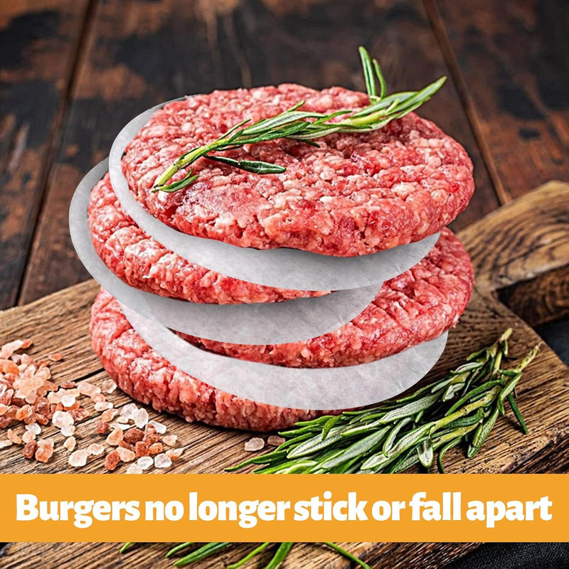500 Pcs 5 Inches Burger Patty Paper Round, Non Stick Hamburger Paper Pad, Burger gallery