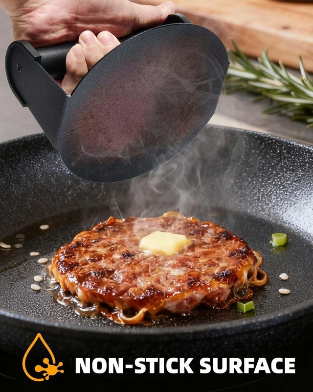 6-Inch Non-Stick Burger Press with Heat-Resistant Handle for Griddle & Grill gallery