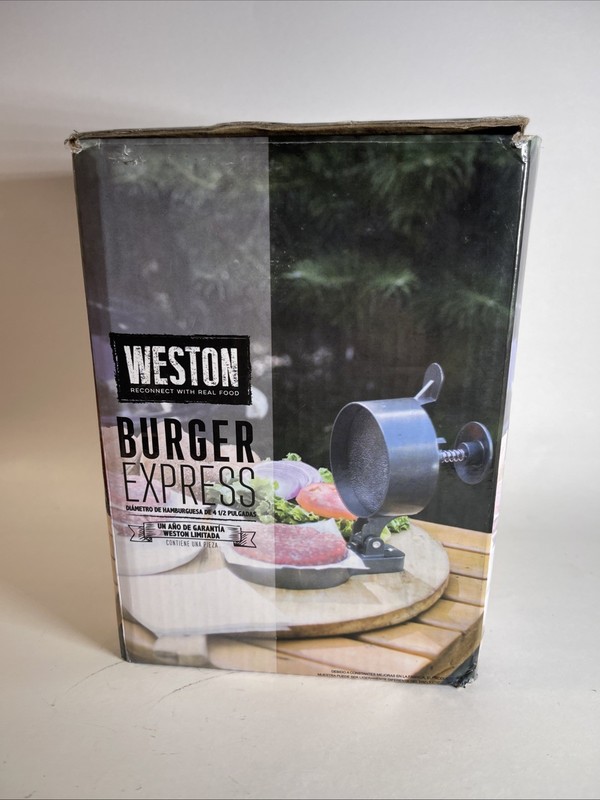 Weston Hamburger Press Makes 4 1/2" Single Patty Adjustable Non-Stick gallery