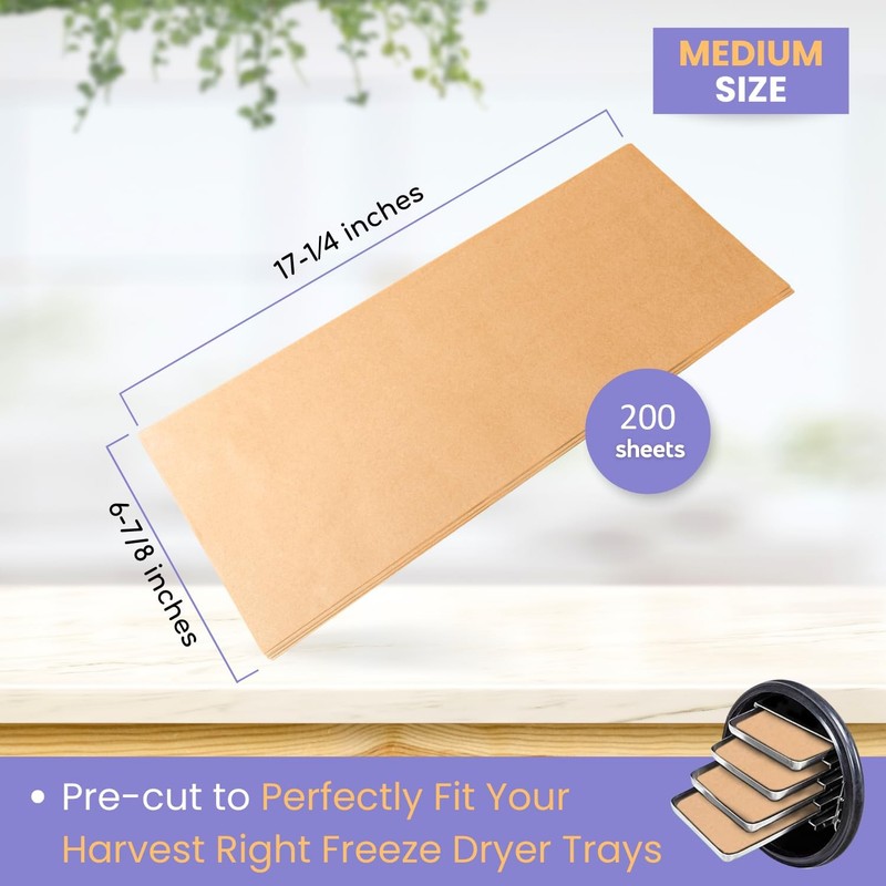 Crunch Co. 200 pack Parchment Paper For Harvest Right M - Medium, Natural gallery