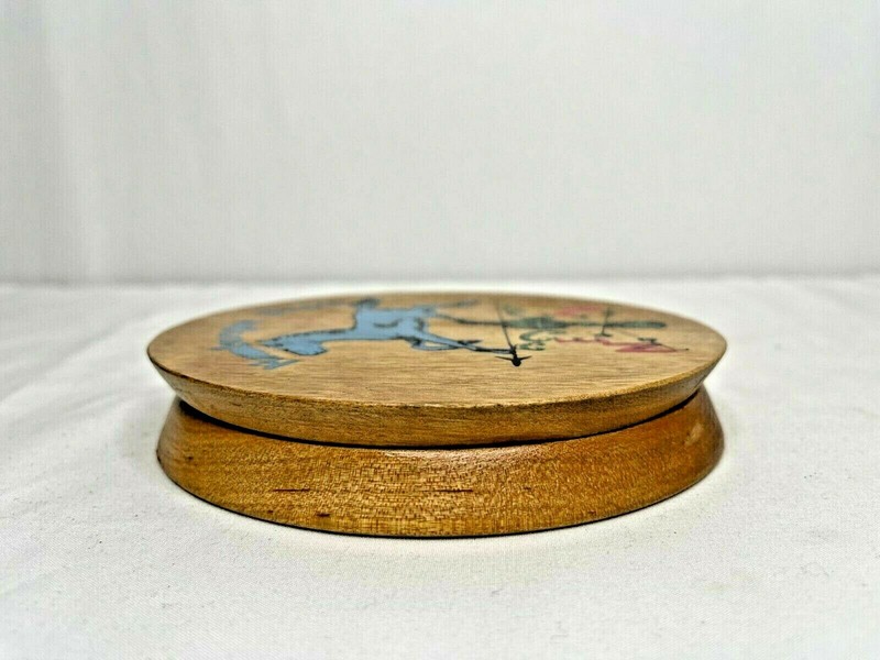 Vintage Wooden Hamburger Press Hand Painted Blue Horse Weather Vane Multi Color gallery