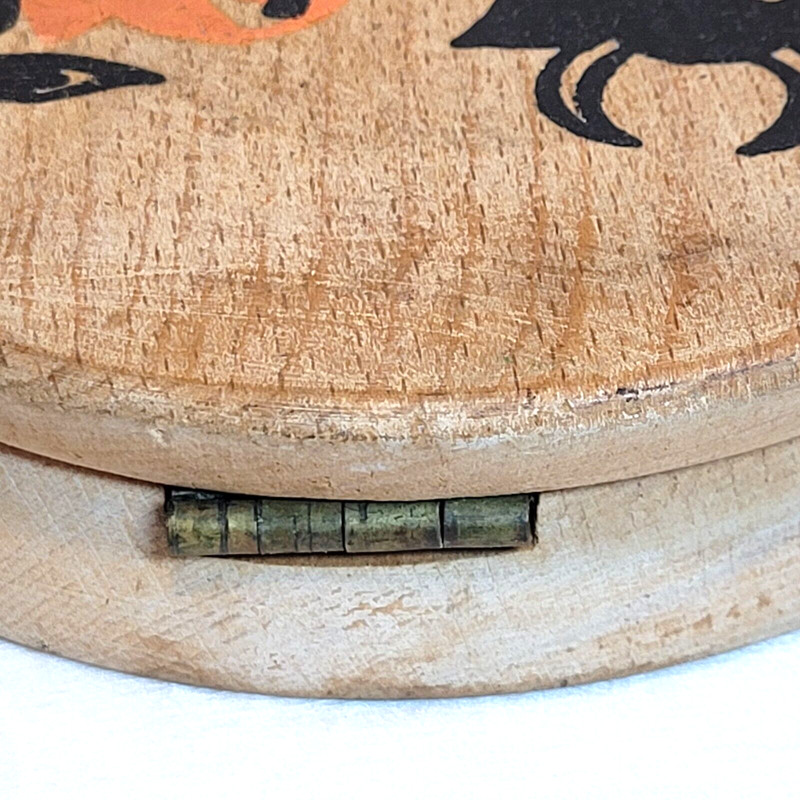 Vintage Wooden Round Hamburger Bull Press Rustic Farmhouse Decor 5 1/2" gallery