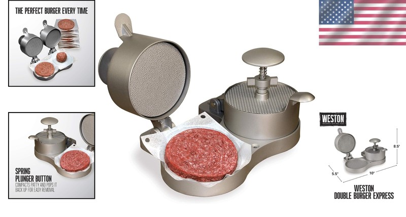 Heavy-Duty Double Burger Press, Makes 4.5" Patties, Non-Stick, Easy Ejector gallery