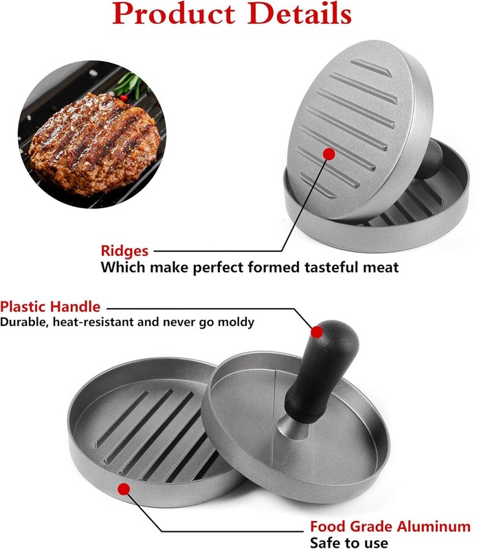 Hamburger Press Patty burger press+100 papers+20 disposable gloves+1 scraper gallery