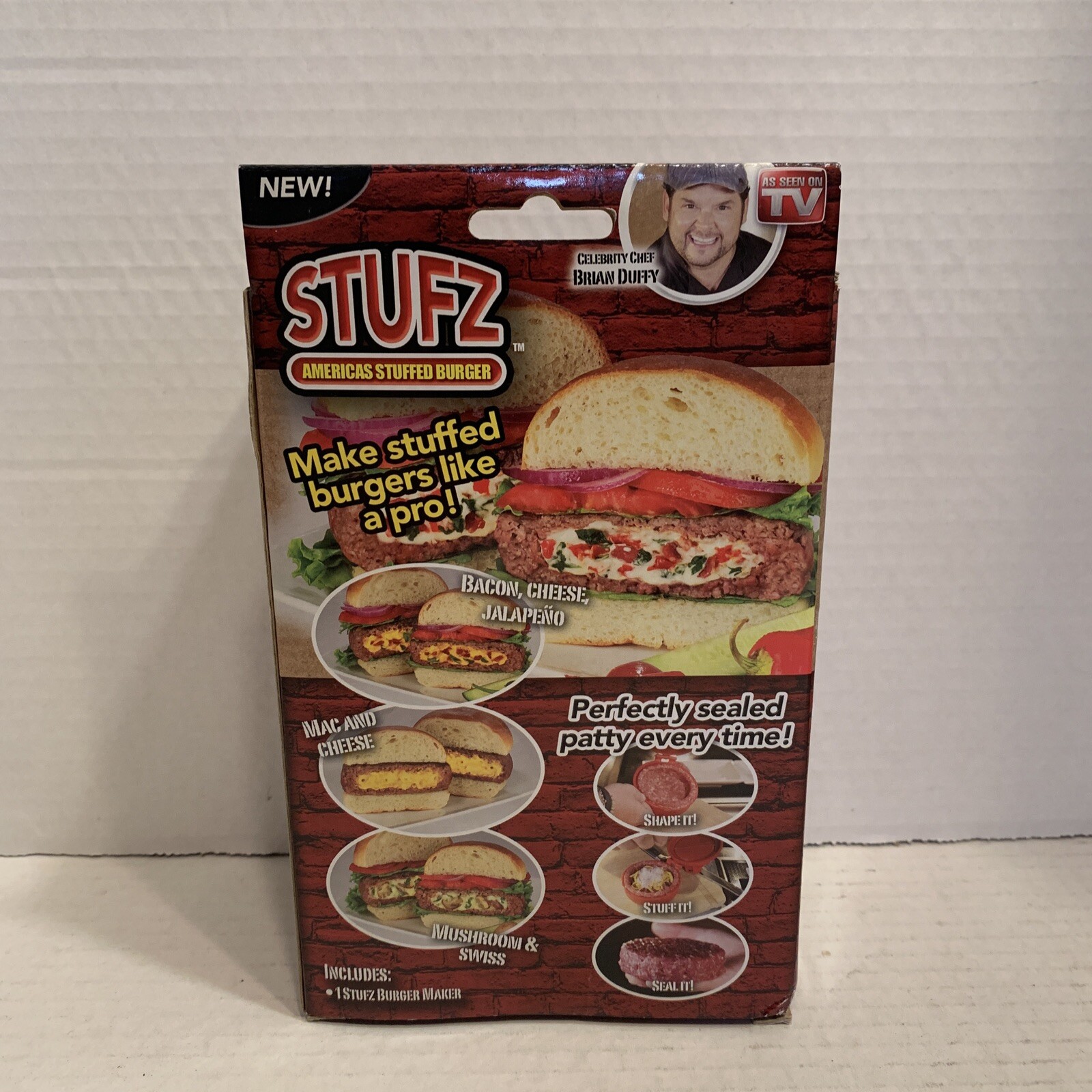 StufZ - Americas Stuffed Burger - Burger Press - As Seen on TV - New Sealed Box gallery