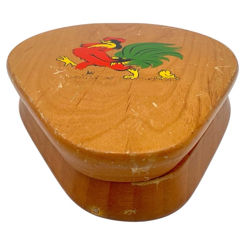 Vintage 1950s Japan Blaté Provincial Rooster Wooden Hamburger Press Wall Plaque gallery