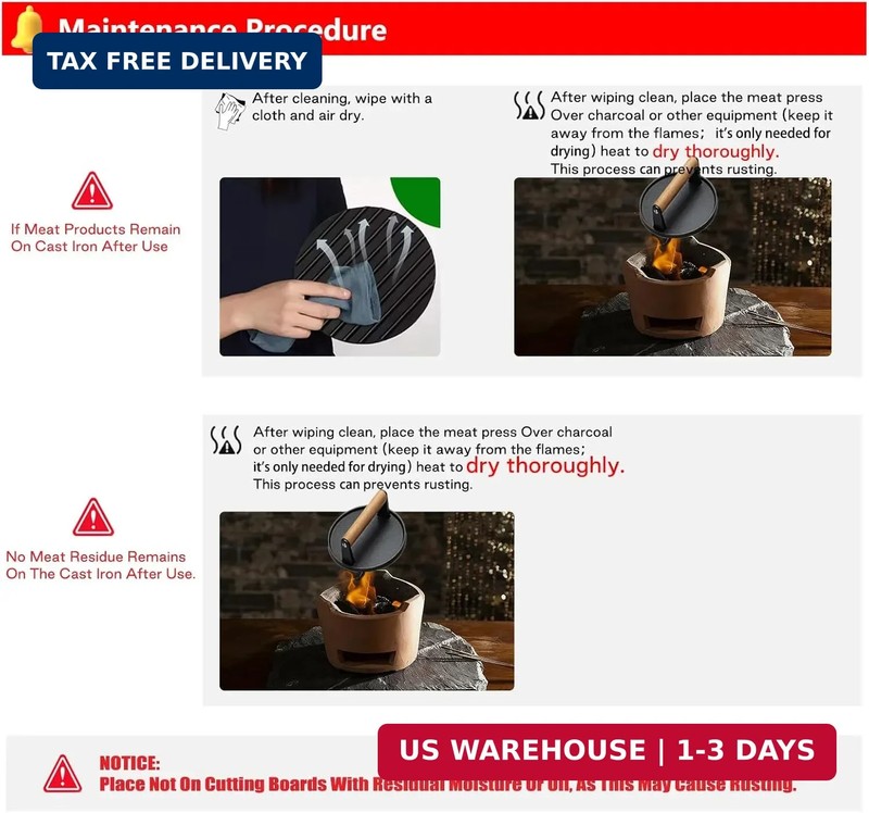Smash Burger Press Kit 56 Pcs,7.9 Inch Cast Iron Hamburger Smasher Tool,Grill Pr gallery