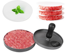 Molde para hamburguesas de aluminio antiadherente con 100 papeles para parrilla