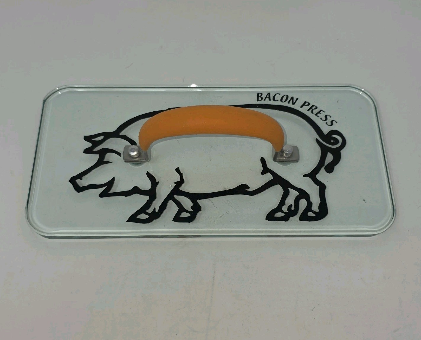 Prepology Tempered Glass Pig Bacon Sandwich Burger Press 10.5 X 5" gallery